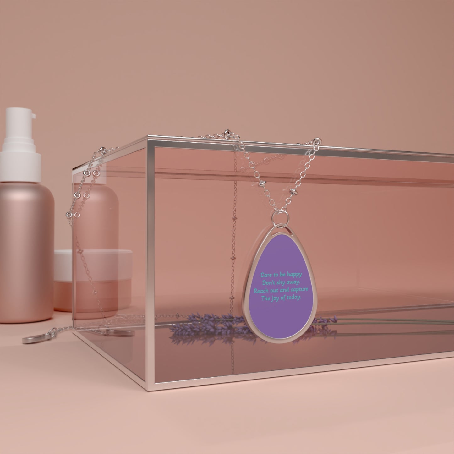 Dare to Be Happy Teardrop Necklace | Oval Necklace