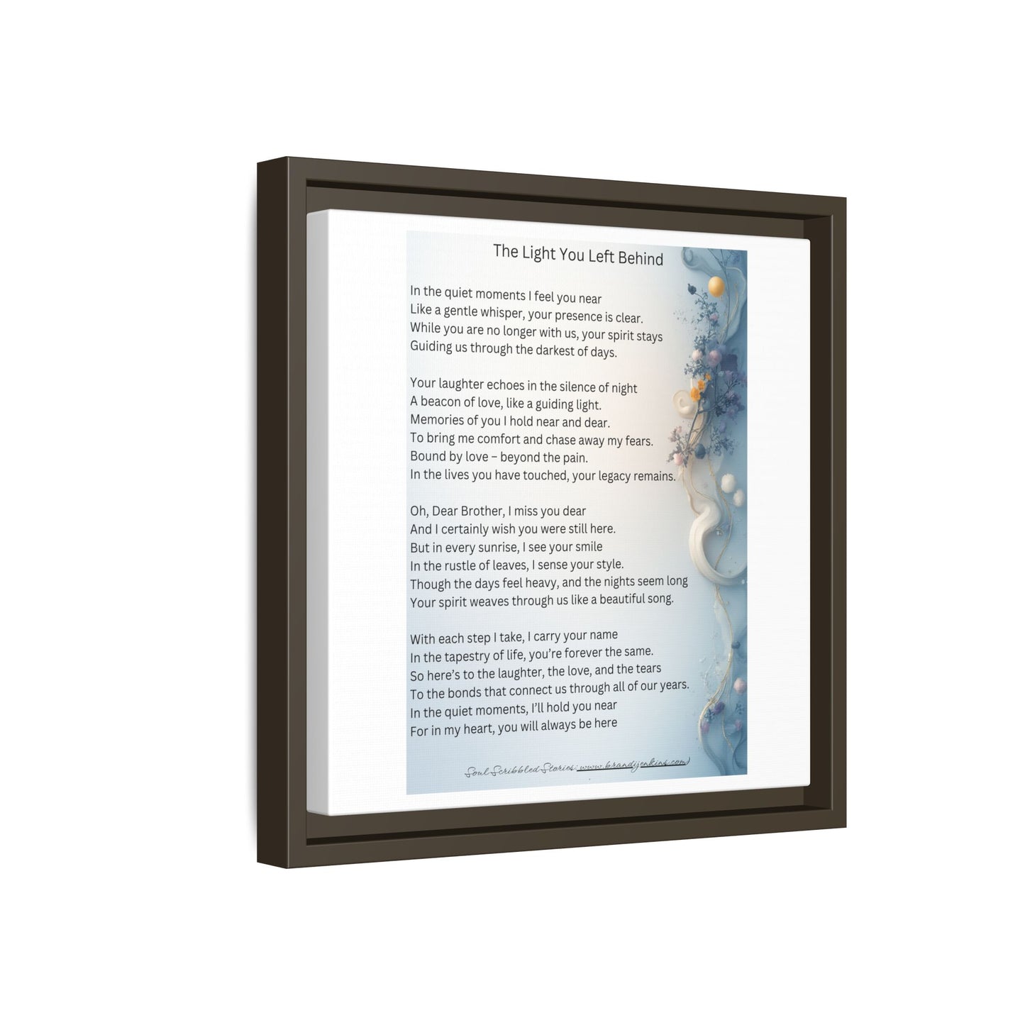 The Light You Left Behind Matte Canvas Framed Print | Memorial Wall Art