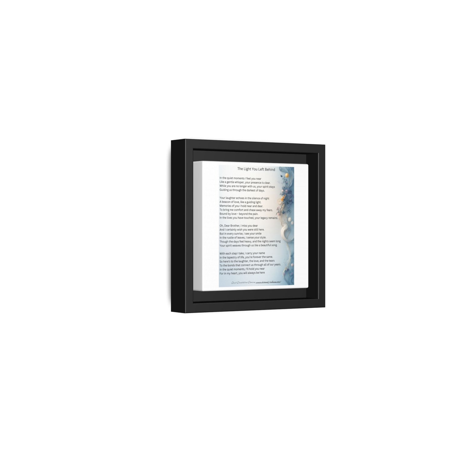 The Light You Left Behind Matte Canvas Framed Print | Memorial Wall Art