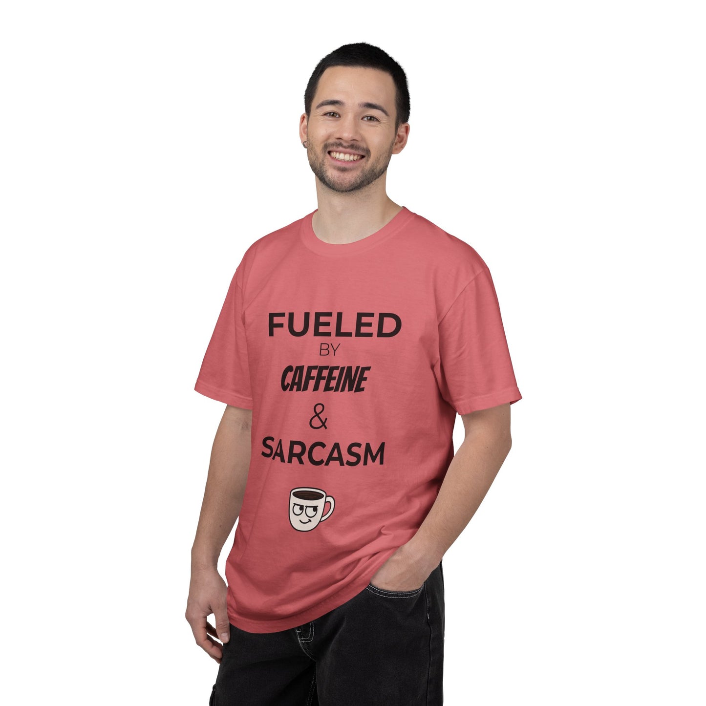 Caffeine & Sarcasm Tee, Funny Unisex T-Shirt, Coffee Lover Gift, Sarcastic Humor Apparel, Gift for Friends, Casual Everyday Wear