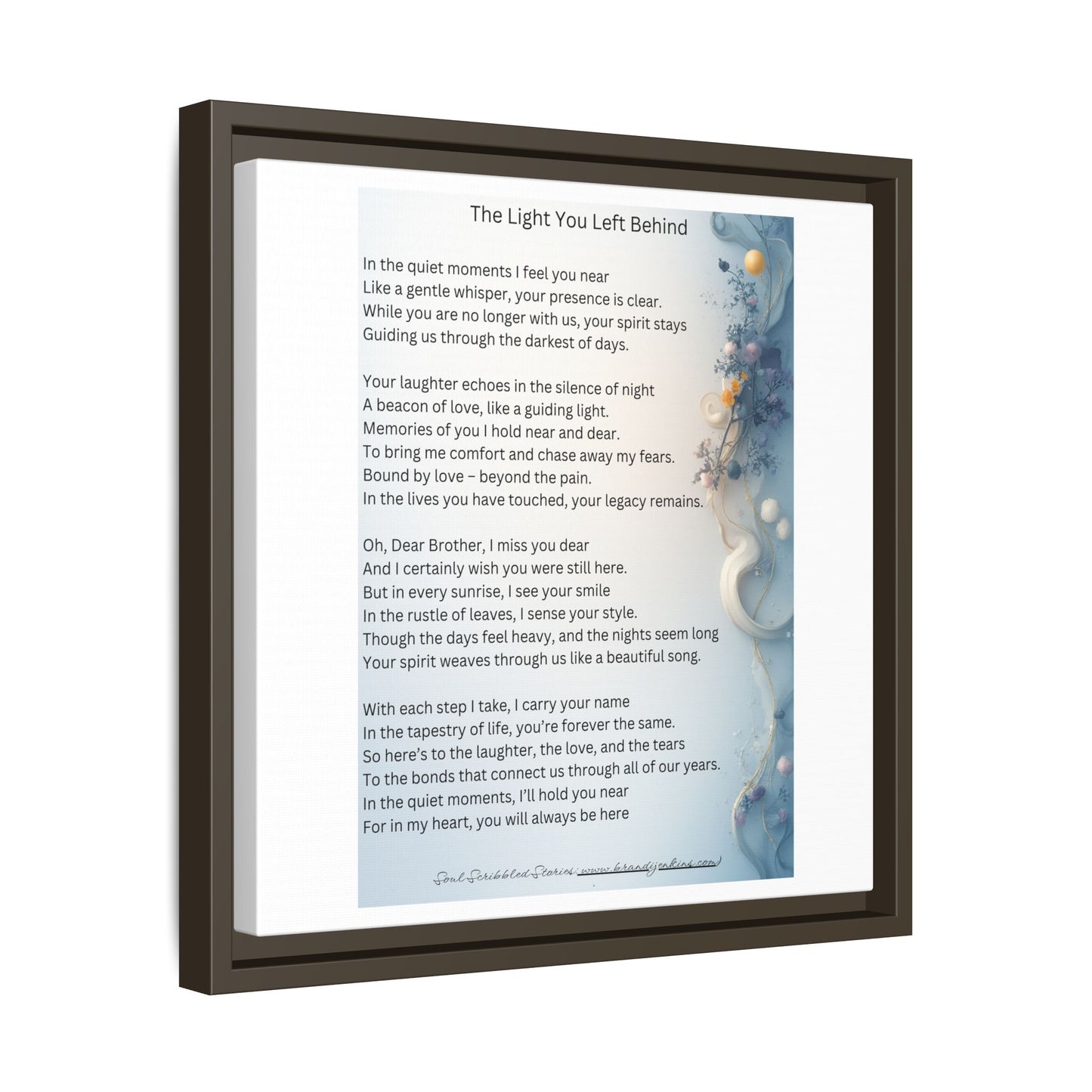 The Light You Left Behind Matte Canvas Framed Print | Memorial Wall Art