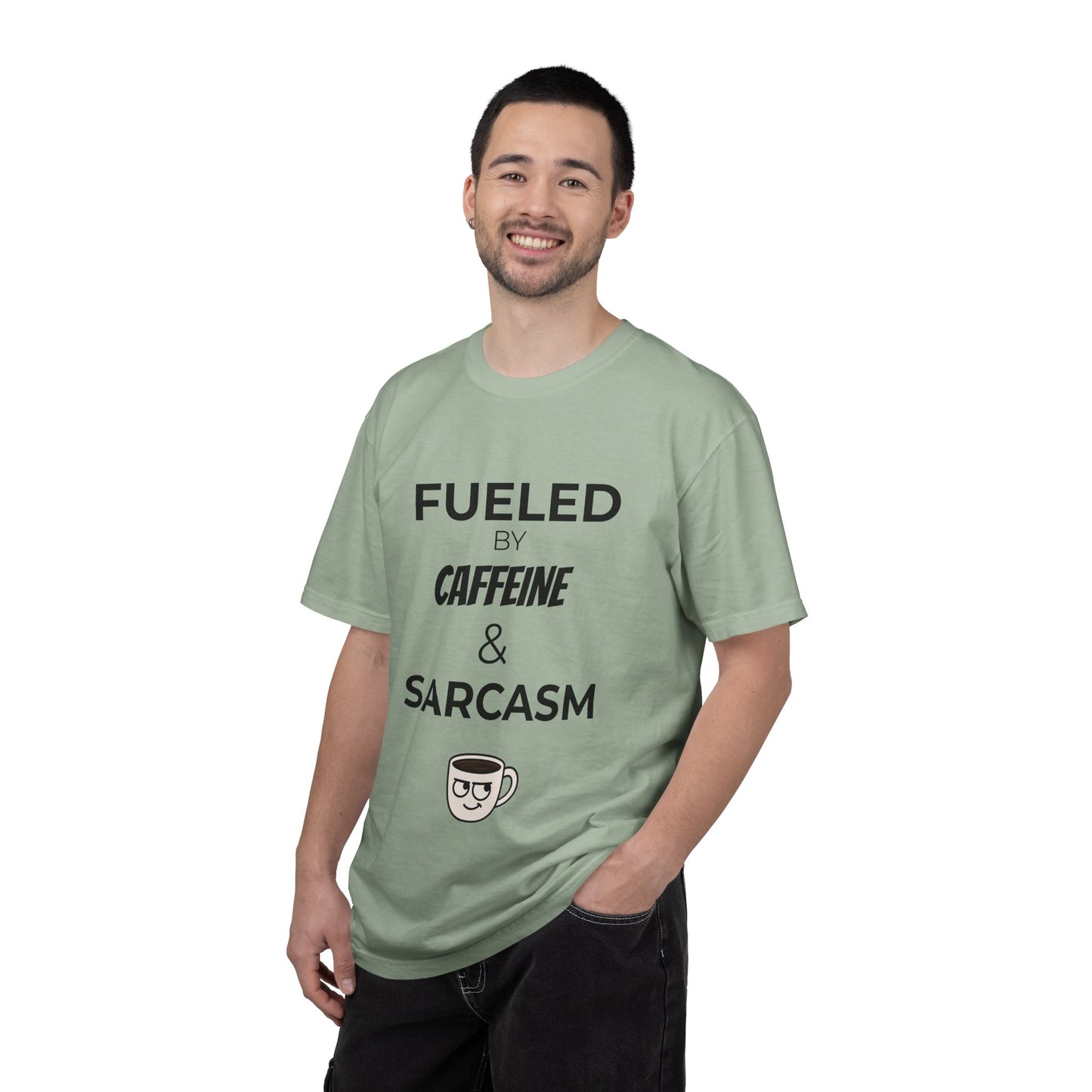 Caffeine & Sarcasm Tee, Funny Unisex T-Shirt, Coffee Lover Gift, Sarcastic Humor Apparel, Gift for Friends, Casual Everyday Wear