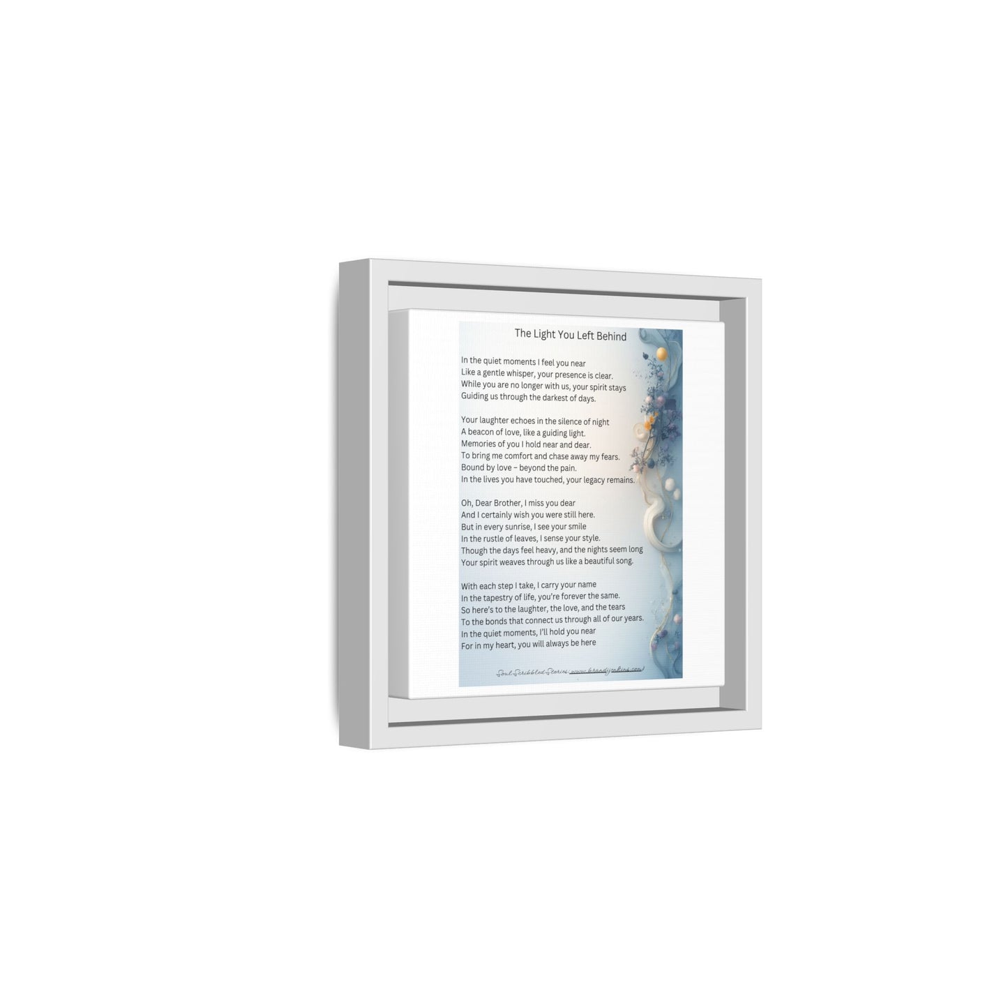 The Light You Left Behind Matte Canvas Framed Print | Memorial Wall Art