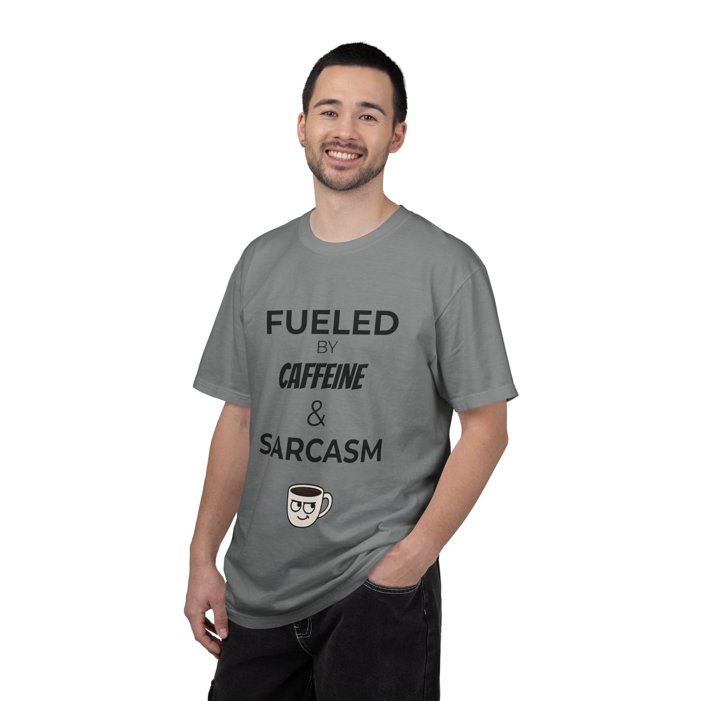 Caffeine & Sarcasm Tee, Funny Unisex T-Shirt, Coffee Lover Gift, Sarcastic Humor Apparel, Gift for Friends, Casual Everyday Wear