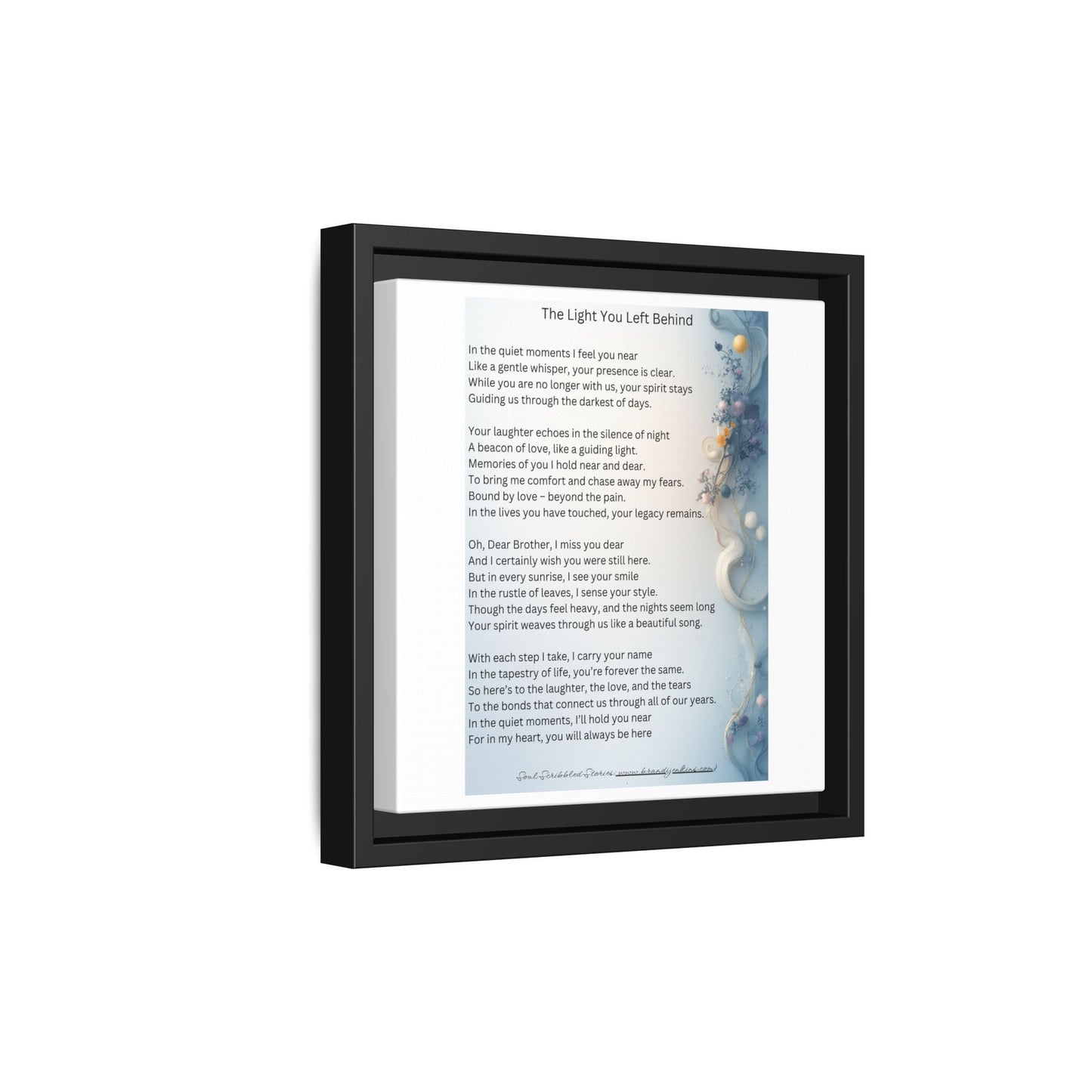 The Light You Left Behind Matte Canvas Framed Print | Memorial Wall Art