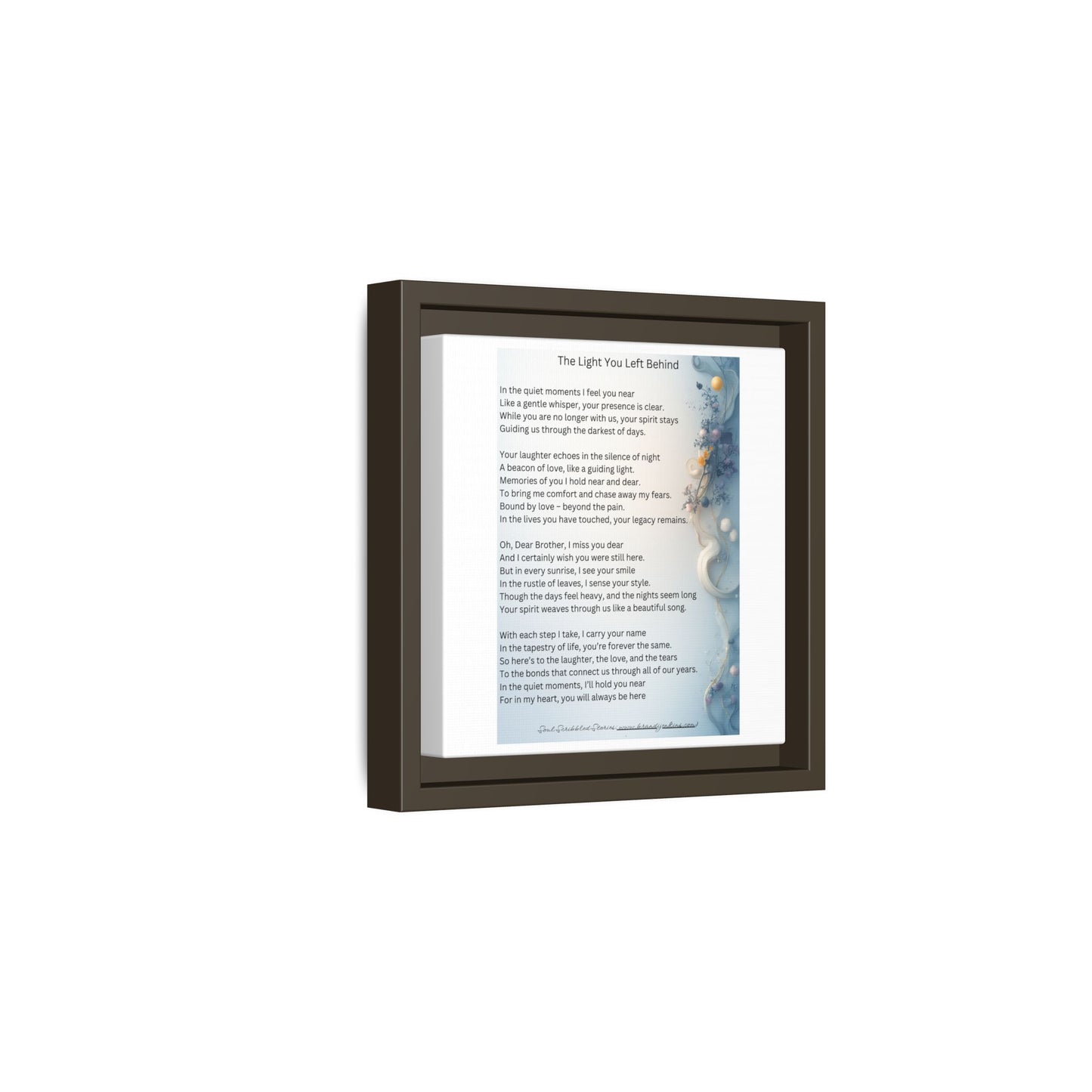 The Light You Left Behind Matte Canvas Framed Print | Memorial Wall Art