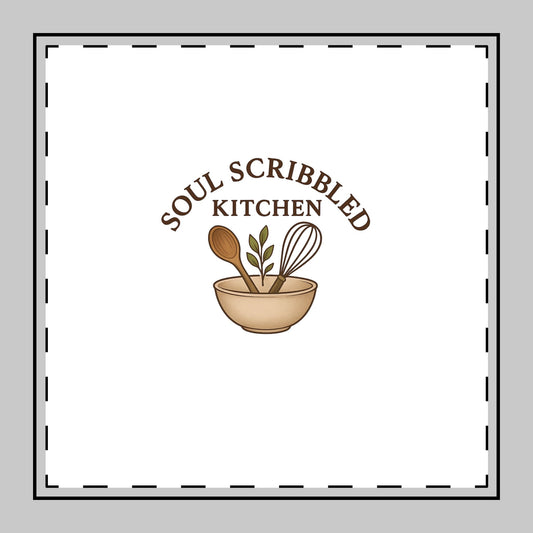 Soul Scribbled Bowl Spoon Whisk Logo Cotton Twill Napkin