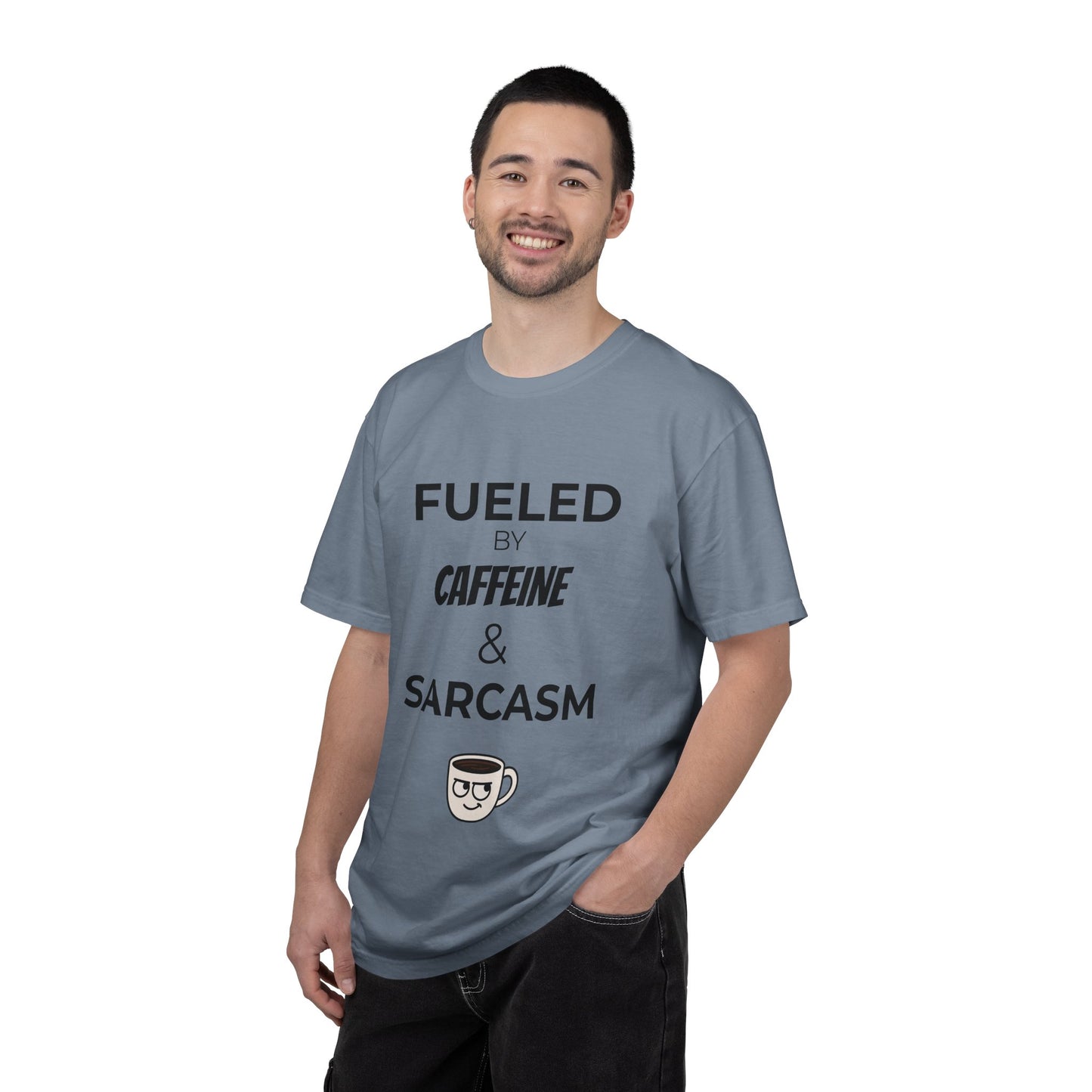 Caffeine & Sarcasm Tee, Funny Unisex T-Shirt, Coffee Lover Gift, Sarcastic Humor Apparel, Gift for Friends, Casual Everyday Wear