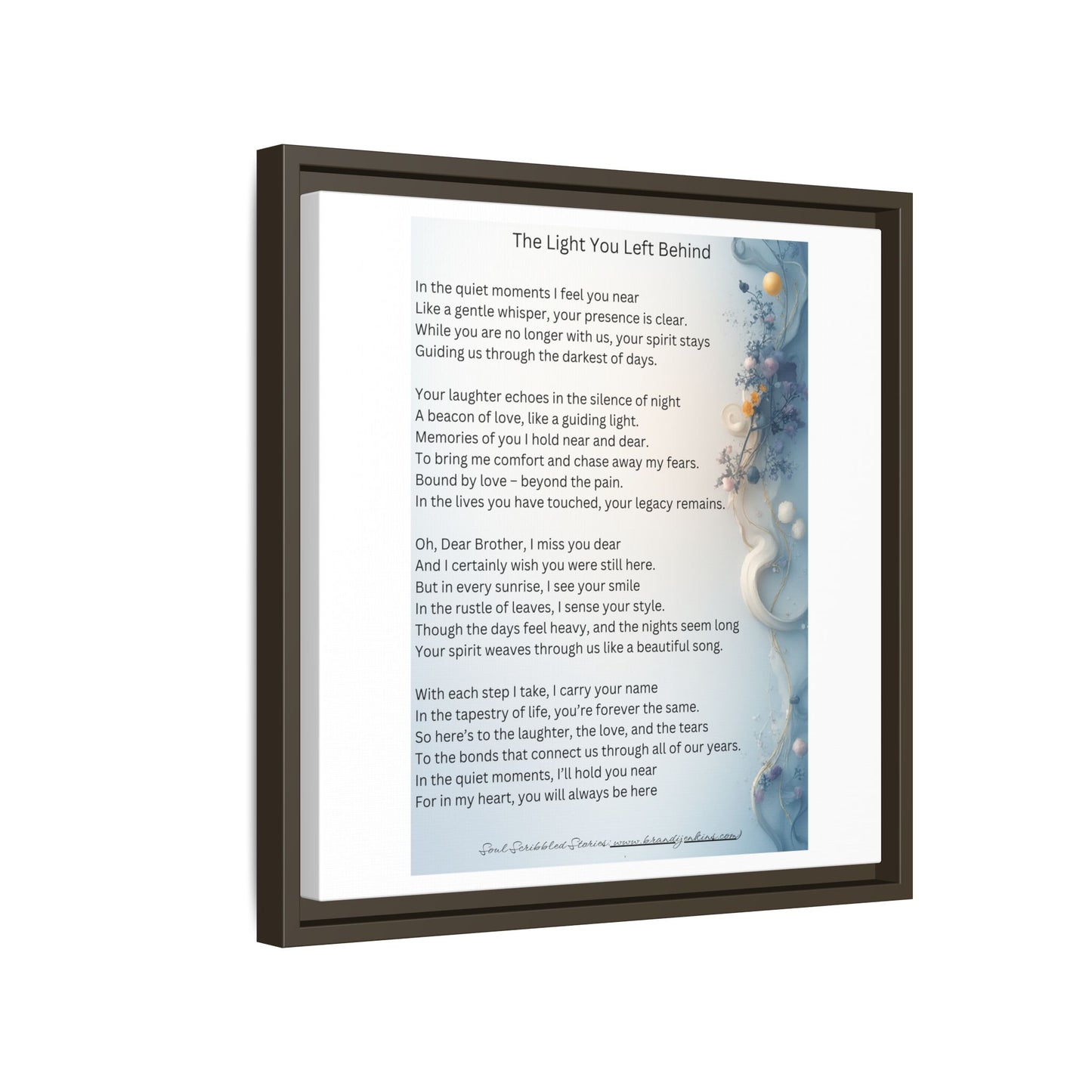 The Light You Left Behind Matte Canvas Framed Print | Memorial Wall Art