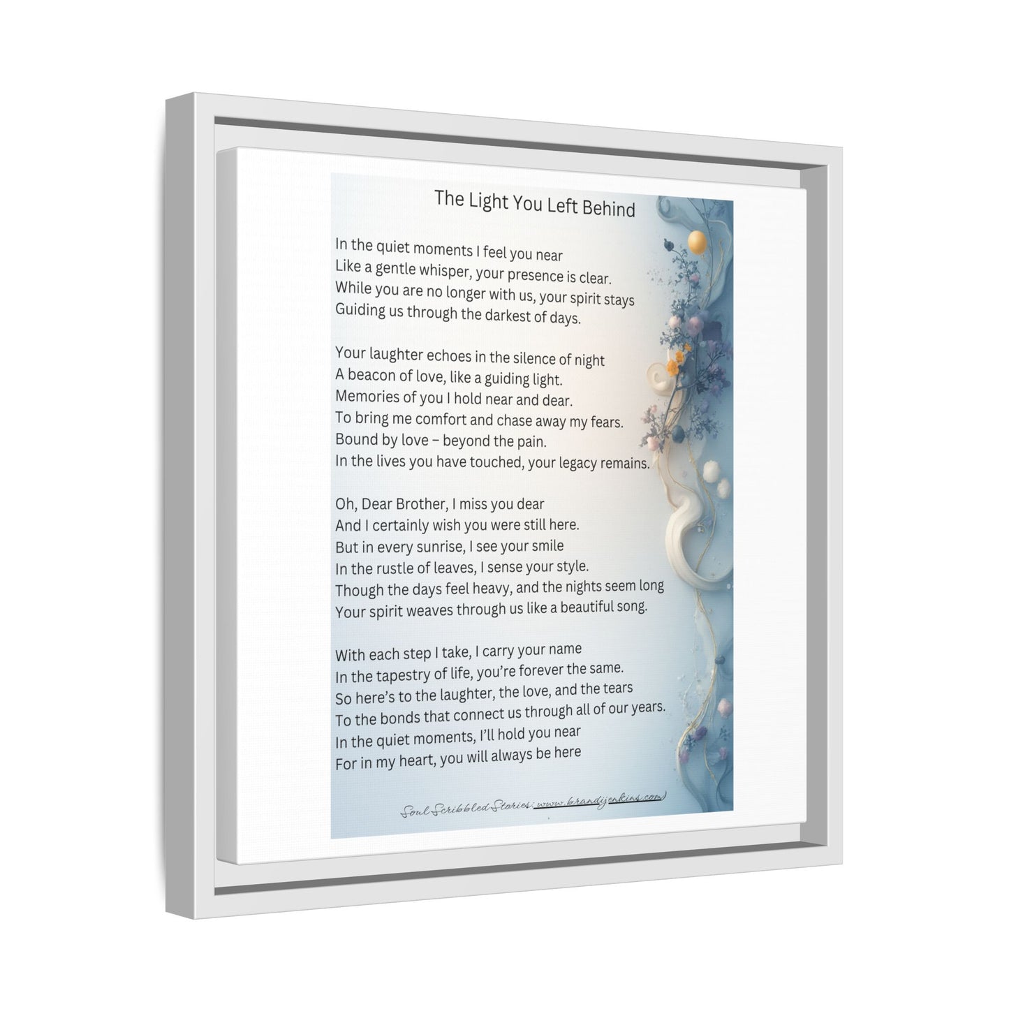 The Light You Left Behind Matte Canvas Framed Print | Memorial Wall Art