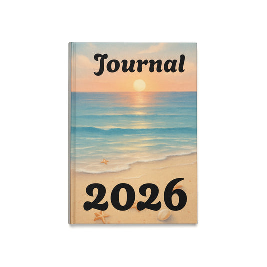 Seashell Sunset Journal A5 Hardcover | 2026 Beach Notebook