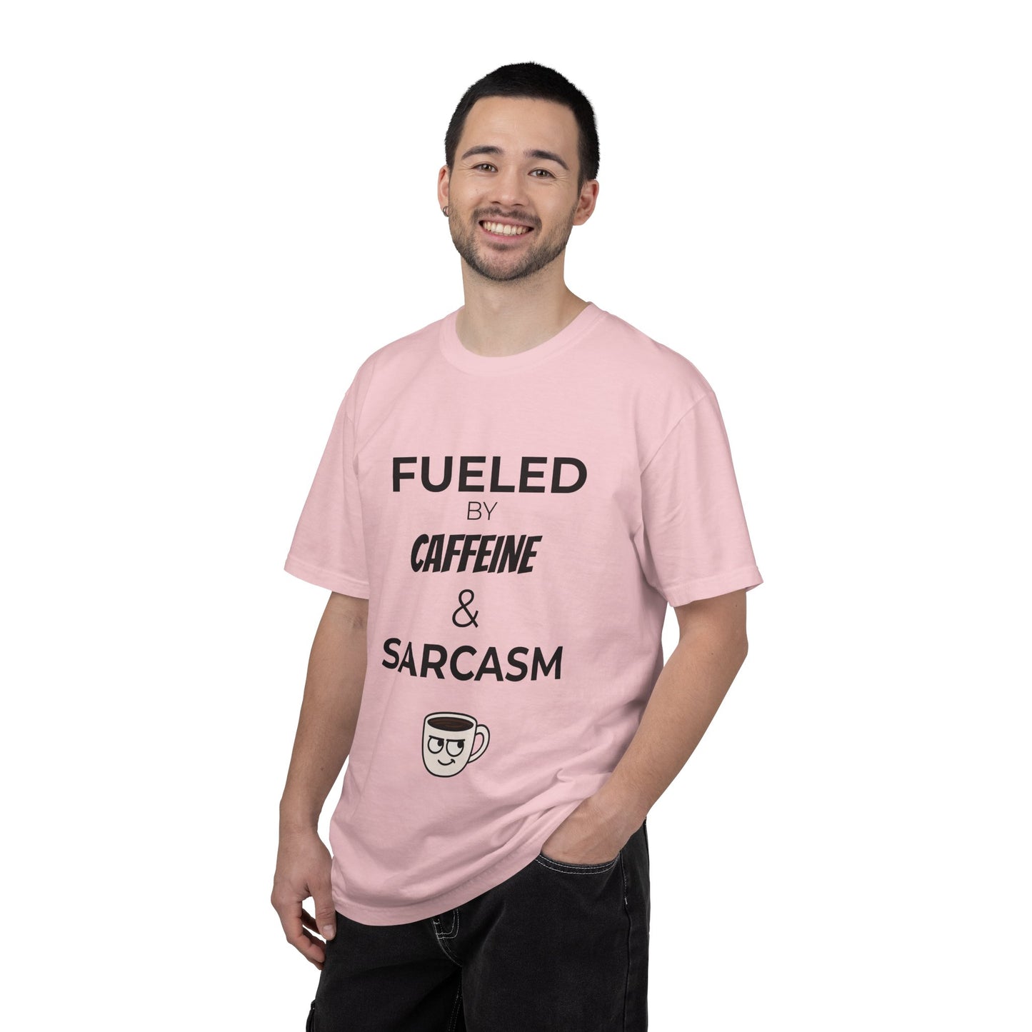 Caffeine & Sarcasm Tee, Funny Unisex T-Shirt, Coffee Lover Gift, Sarcastic Humor Apparel, Gift for Friends, Casual Everyday Wear