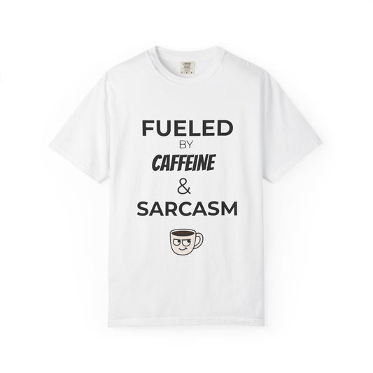 Caffeine & Sarcasm Tee, Funny Unisex T-Shirt, Coffee Lover Gift, Sarcastic Humor Apparel, Gift for Friends, Casual Everyday Wear