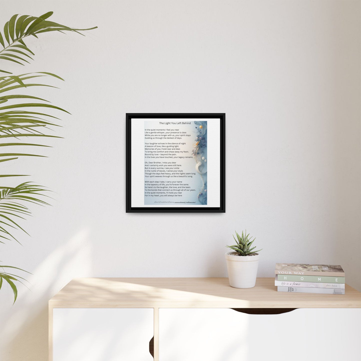 The Light You Left Behind Matte Canvas Framed Print | Memorial Wall Art