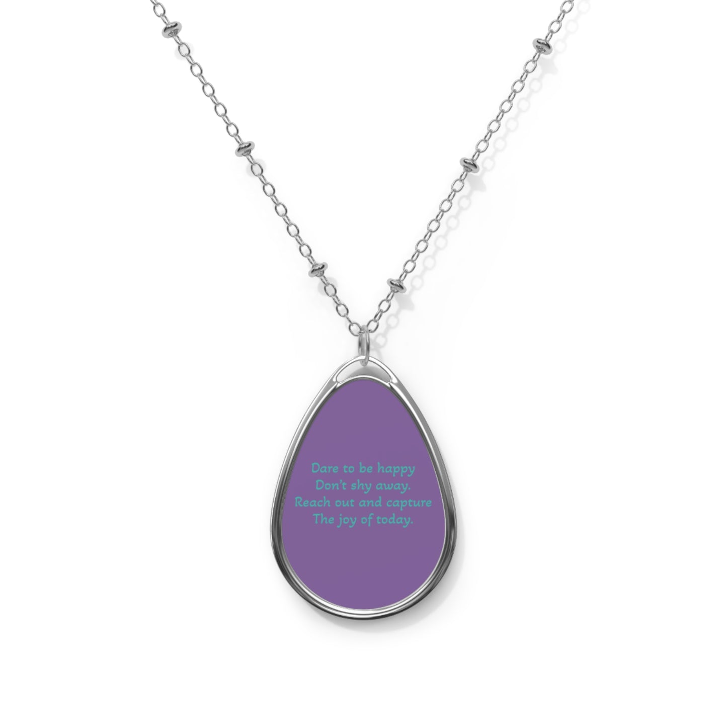 Dare to Be Happy Teardrop Necklace | Oval Necklace