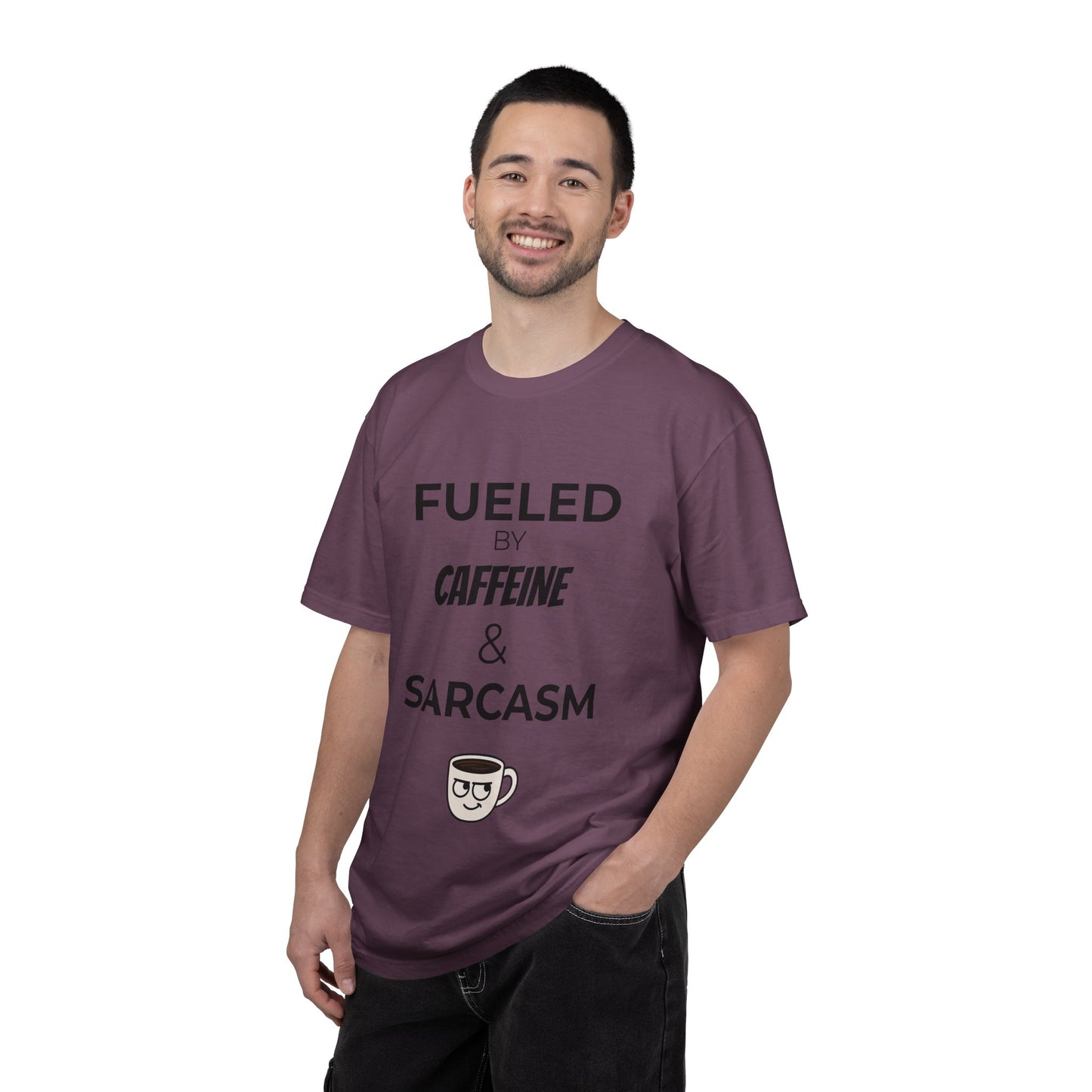 Caffeine & Sarcasm Tee, Funny Unisex T-Shirt, Coffee Lover Gift, Sarcastic Humor Apparel, Gift for Friends, Casual Everyday Wear