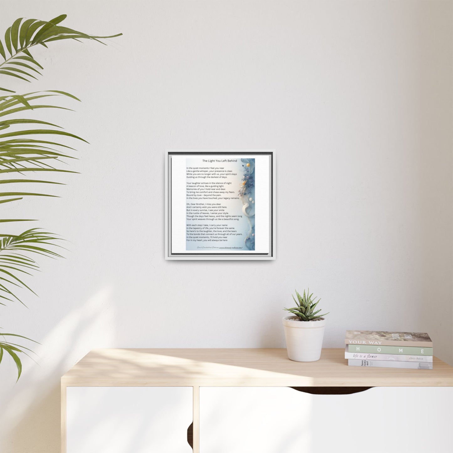 The Light You Left Behind Matte Canvas Framed Print | Memorial Wall Art