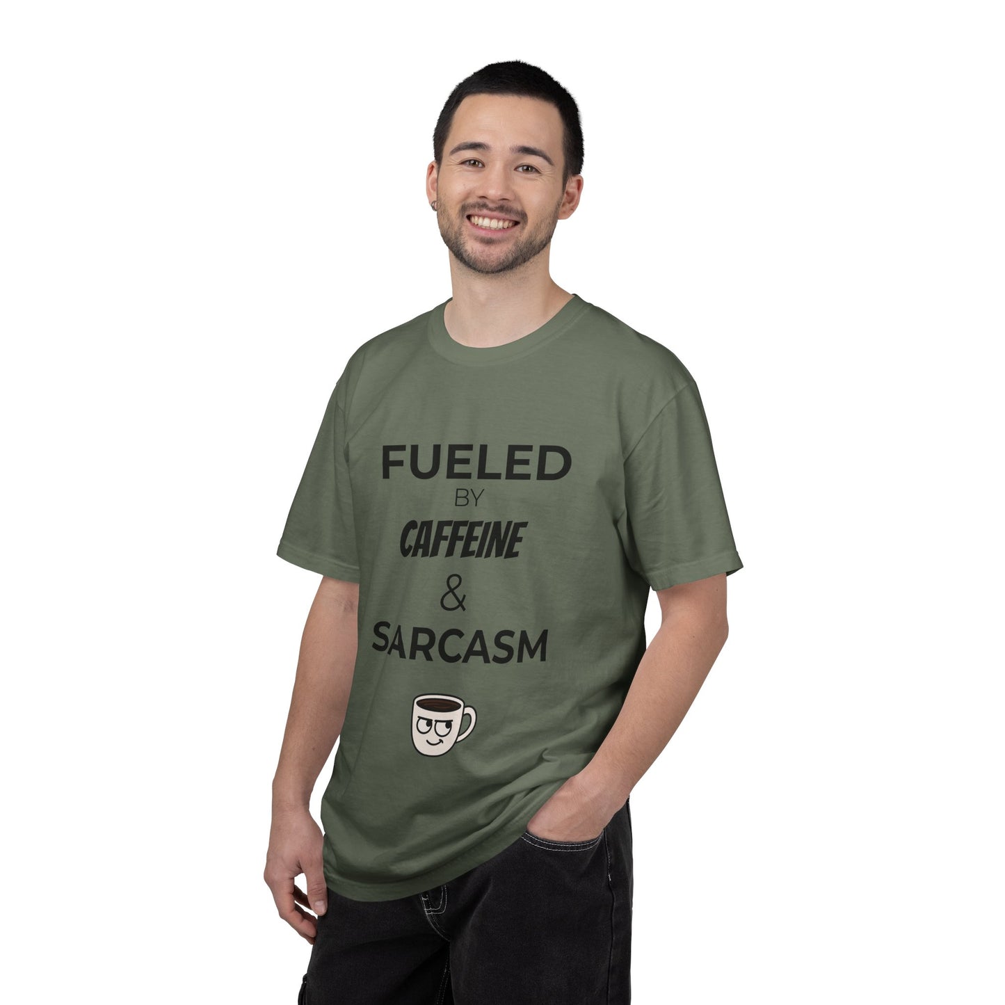 Caffeine & Sarcasm Tee, Funny Unisex T-Shirt, Coffee Lover Gift, Sarcastic Humor Apparel, Gift for Friends, Casual Everyday Wear