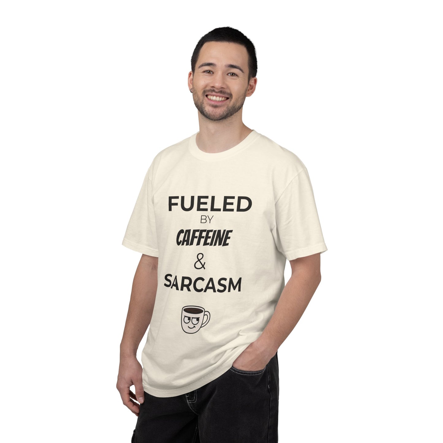 Caffeine & Sarcasm Tee, Funny Unisex T-Shirt, Coffee Lover Gift, Sarcastic Humor Apparel, Gift for Friends, Casual Everyday Wear