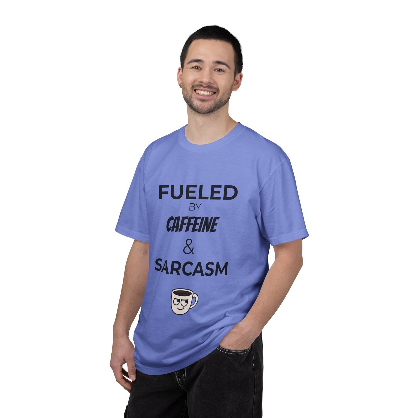Caffeine & Sarcasm Tee, Funny Unisex T-Shirt, Coffee Lover Gift, Sarcastic Humor Apparel, Gift for Friends, Casual Everyday Wear