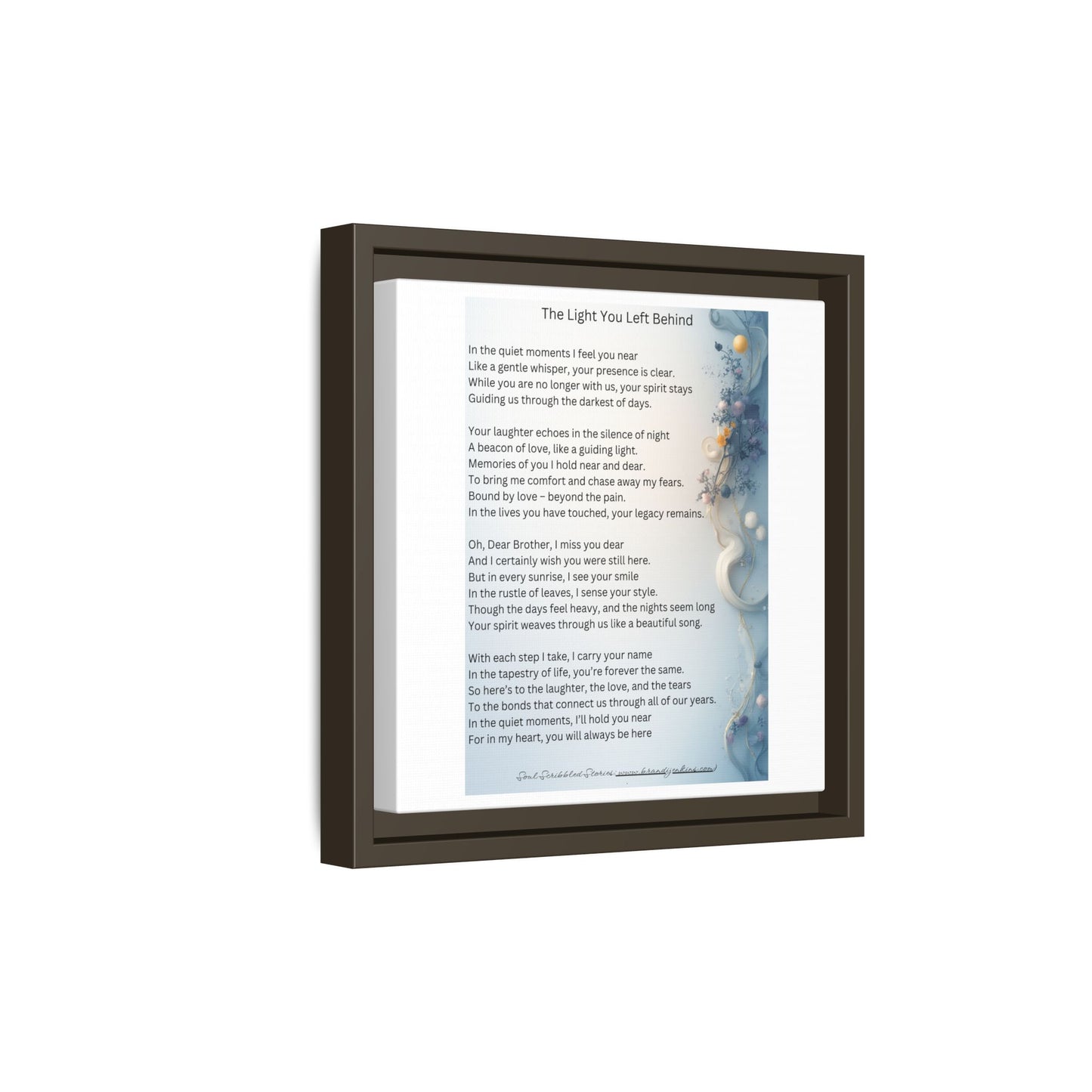 The Light You Left Behind Matte Canvas Framed Print | Memorial Wall Art